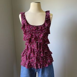 Cute ruffle tank top with floral design